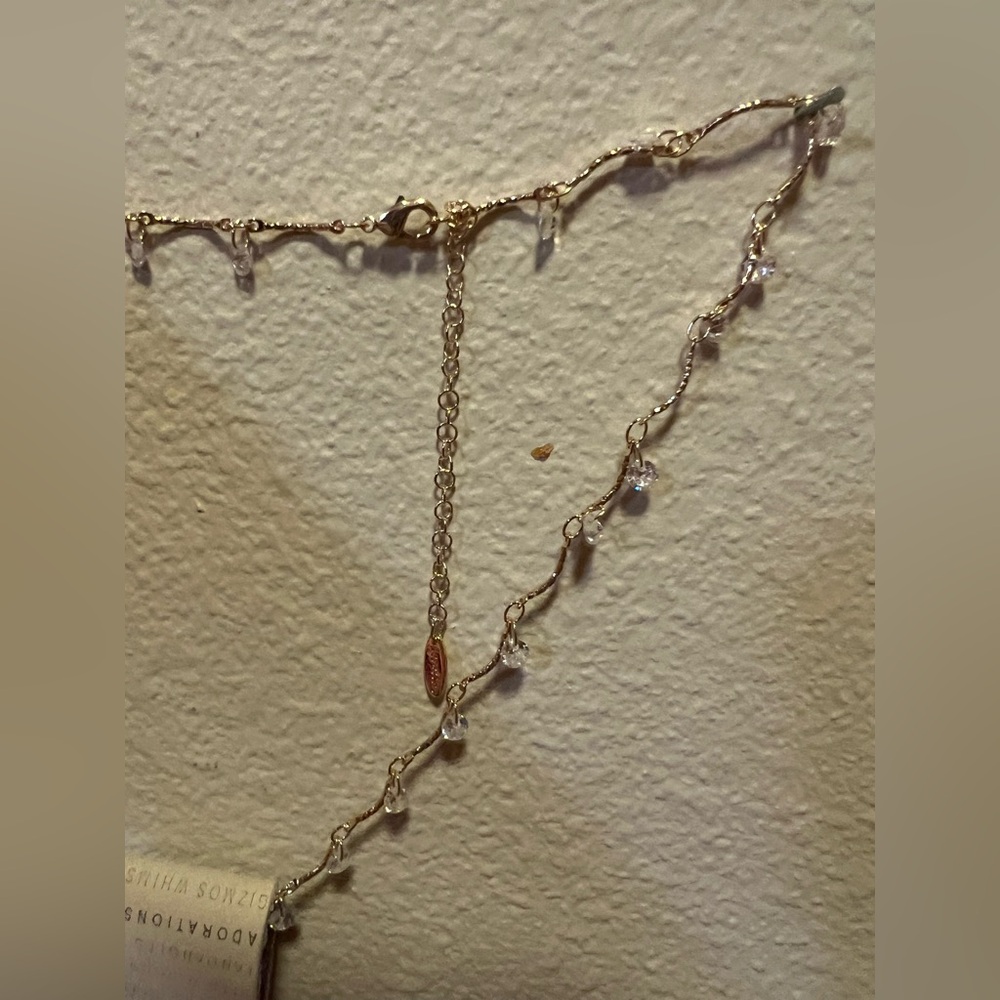 Anthropologie Drippy Crystal Necklace - Gold - NWT - Picture 8 of 16